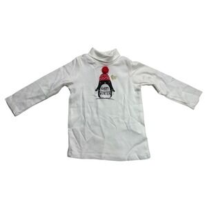 Fagottino Kids White Penguin Happy Winter Long Sleeve Turtleneck Top 12-18 Mth